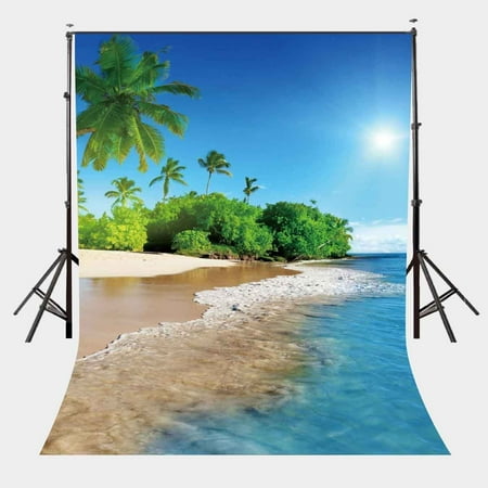 Greendecor Polyster 5x7ft Summer Natural Beach Backdrop Bright Greendecor Polyster 5x7ft Summer Natural Beach Backdrop Bright Sunshine Tropical Scenery Photography Background For Wedding