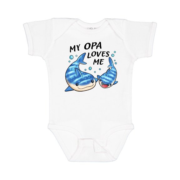 Inktastic My Opa Loves Me- whale shark Boys or Girls Baby Bodysuit