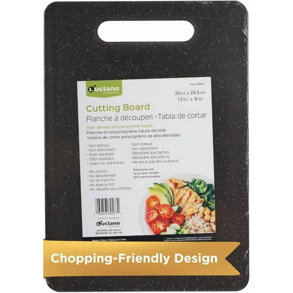 Luciano Planche à Découper, Planche à Découper en Polypropylène Haute Densité pour Usage Cuisine, Idéale pour Découper Légumes, Fruits et Viandes, Essentiels de Cuisine, Gris, 13.75 Pouces x 9.63 Pouces