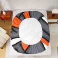 thumbnail image 5 of Feelyou Vintage Square Adult Queen Sheet Sets, Orange Abstract Ombre Bed Set, 4 Pieces, 5 of 7