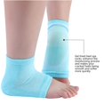 thumbnail image 5 of 4 Pairs Heel Moisturizing Socks Open Toe Socks Gel Heel Socks Cotton for Dry Cracked Feet Women Men (Pink, Turquoise, Blue, Grey), 5 of 7