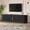 Black, variant on Oufan 66.9" TV Stand for TVs up to 75", Wooden d TV Cabinet with Drawer & 2 Sliding Wood Slatted Doors, Rustic Media Console with Open Storage for Living Room