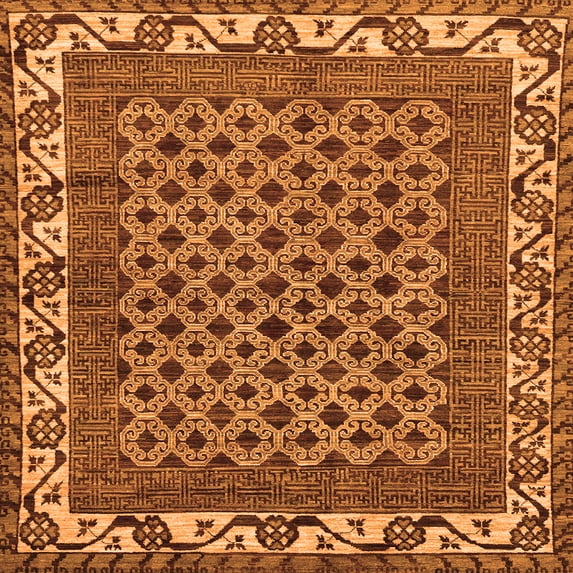 Ahgly Company Indoor Square Southwestern Orange Country Area Rugs, 4' Square