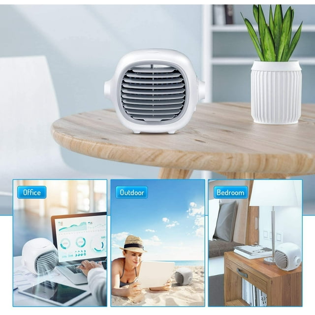 Personal Air Conditioner, Mini AC Portable Air Conditioner Rechargeable 2000mAh Evaporative Cooling Fan