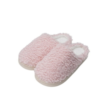 

Crocowalk Women s Plush Slippers Closed Toe House Shoes Slip On Fuzzy Slipper Lightweight Faux Fur Lined Home Shoe Ladies Breathable Cozy Pink 7-7.5
