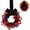 Red, variant on 9 Inch Small Black Boxwood Halloween Wreath, Round Rattan Twig Branch Wreath, Gothic Artificial Fall Floral Wreaths, Kitchen Cabinet Table Decor for Home Party