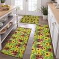 thumbnail image 2 of Highland Cow Sunflower Field Pattern Kitchen Rugs Sets Of 3,Kitchen Runner Rugs Non Skid Washable,Decorative Kitchen Floor Mats for Kitchen,Sink,Laundry,17"x30"+ 17"x47" + 17"x59", 2 of 6