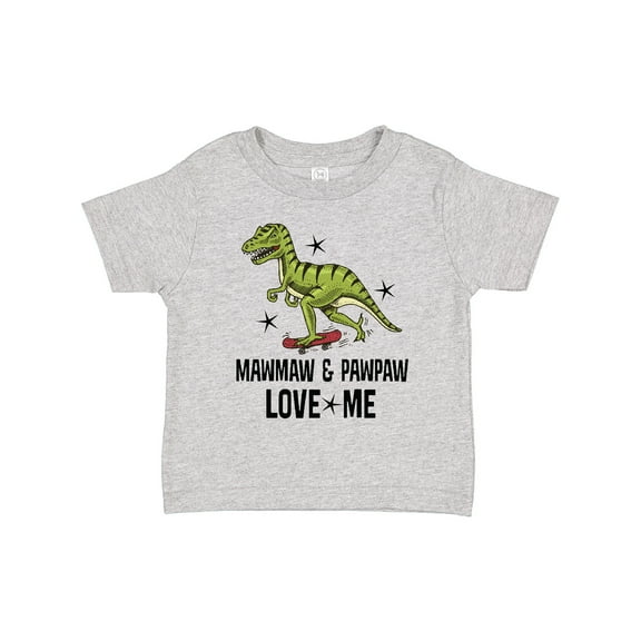 Inktastic Mawmaw and Pawpaw Love Me Grandson Dinosaur Boys Toddler T-Shirt