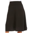 thumbnail image 5 of Women's Casual Solid  Knee Length Flare A-line Skirt with Elastic Waistband, 5 of 6