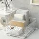 thumbnail image 2 of Cesta de almacenamiento de plástico con asa | Organizador Rectangular Blanco | Diseño duradero y fácil de limpiar | Gran capacidad 27x20x10cm | Baño para el hogar multiusos Cesta de artículos, 2 of 7
