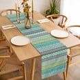 thumbnail image 3 of Table Runner 48 Inches Long for Kitchen Dining, Teal Black Boho Dresser Scarf Farmhouse, Dining Table Decorations for Wedding/Parties, Vintage Ethnic Tribe Abstract Art 13 x 48 In, 3 of 8