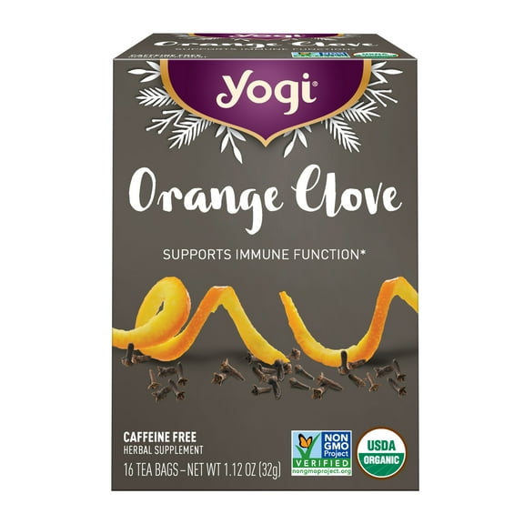 Yogi Tea Orange Clove, Caffeine-Free Holiday Tea Bags, 16 Count