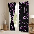 thumbnail image 3 of jejeloiu Kawaii Cute Bowknot Curtains Pack of 2 (42x84 Each),Chic Ribbon Bow Tie Curtains Blackout,Pink Black Bedroom Curtains For Girls,Microfiber Bedroom Decor, 3 of 6