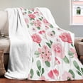 thumbnail image 4 of Floral Throw Blanket, Pink Rose Floral Throw Blanket, Soft Cozy Flannel Flower Blankets, Fluffy Fuzzy Rosebuds Wildflowers Print Blankets for Girls Women Gifts Home Sofa Couch Bed Decor, 50x60 Inch, 4 of 6