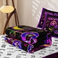 thumbnail image 5 of Erosebridal Neon Game Controller Zipper Twin Comforter Sets with Fitted Sheet and 2 Pillowcases for Boys Men, Purple Black City Graffiti Zipper Bedding Set, Gamepad Reversible, 4-Piece, 5 of 7
