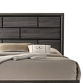 thumbnail image 6 of Benjara Mazie King Bed- Brick Style Headboard- Black Tapered Legs- Oak Gray Wood, 6 of 6