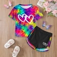 thumbnail image 2 of Toddler Girl Summer Clothes Outfits Kids Cotton Short Sleeve Shirt Shorts Set,Lightweight 6-12 Months 12-24 Months 2t 3t 4t 5t 6t 7t 8t 9t Children 4-5 Years, 2 of 6