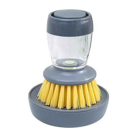 

LHMSGG Pan Cleaning Brush Refillable Non-scratch Standing Type Kitchen Soap Dispensing Scrub Brush for Kitchen