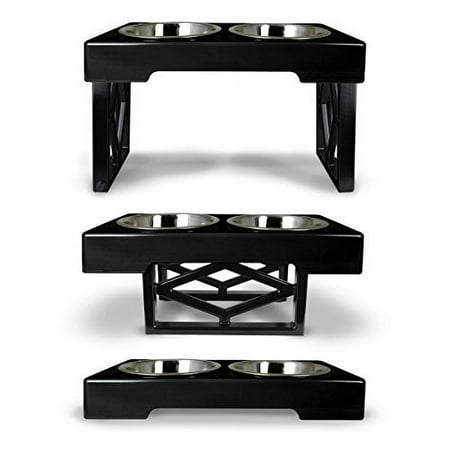 Pet Zone Designer Diner ADJUSTABLE Elevated Dog Bowls - Adjusts To 3 Height