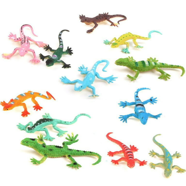 Aydinids 4 Pcs Plastic Lizard Figurine Fake Gecko Lizard Colorful Lizards  Reptile Figurine for Halloween Christmas Favor Home Decoration
