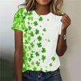 thumbnail image 2 of HAiming St. Patrick’s Day Shamrock T-Shirt Short Sleeve Round Neck Casual Cute Printed Trendy Pullover Tops Clothes, 2 of 6