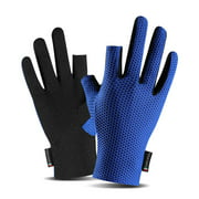 Golovejoy Cooling Fishing Gloves -slip Fishing Gloves with 2 Fingerless Design Breathable Elastic Outdoor Gloves