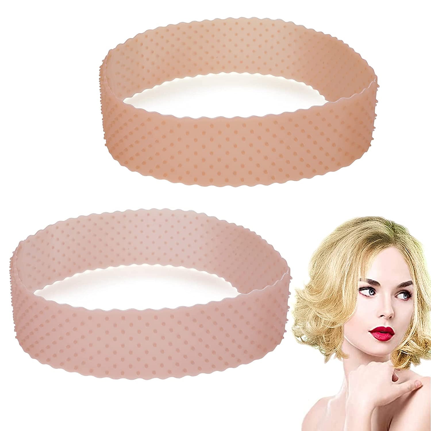 2Pcs Silicone Wig Grip Band Adjustable Wig Headband for Women Comfort