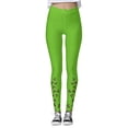 thumbnail image 3 of MKLEKYY Leggings para mujer, leggings para entrenamiento, leggings para el día de San Valentín, pantalones con estampado de bloques de color, leggings suaves y elásticos., 3 of 4