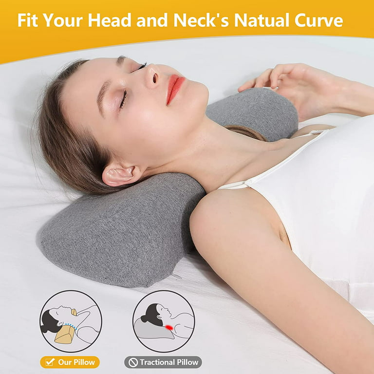 Neck Pillows for Pain Relief Sleeping, Heated Memory Foam Cervical