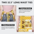thumbnail image 6 of Yellow Dot Sunflower Bee Pattern Apron-Garden Aprons for Women with Pockets-Cotton Linen Waterproof Kitchen Cooking Gardening Aprons Adjustable for Kitchen,Cooking,BBQ and Salon 33x27 Inch, 6 of 7