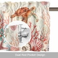 thumbnail image 6 of Brown Sea Turtles Valance Curtain for Windows Summer Ocean Red Marine Life Corals Shells Rod Pocket Curtain Valances Short Window Treatments Panels for Kitchen Bathroom Laundry Basement 56 x 16 Inch, 6 of 9