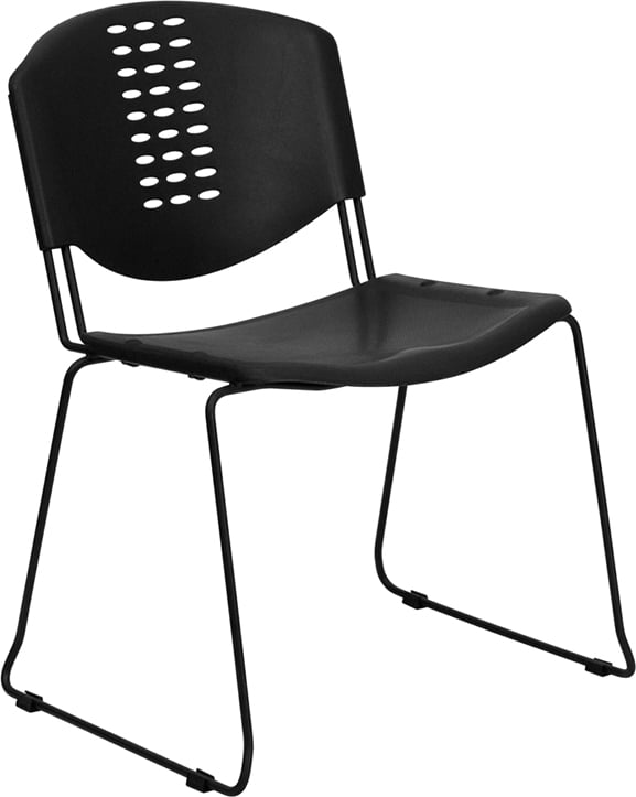 Details about   HERCULES Series 880 lb Capacity Black Full Back Contoured Stack Chair with Sled 