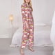 thumbnail image 3 of Balery Cartoon Chicken Conjunto de Pijama con Estampado para Mujer, Conjunto de Dos Piezas con Manga Larga, Ropa de Dormir Suave con Bolsillos, Pijamas Cómodos-XX-Large, 3 of 7