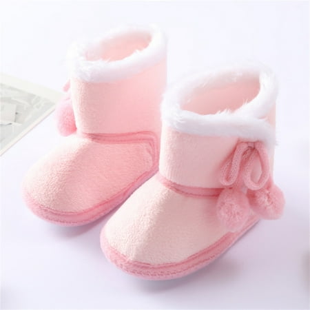 

Lovebay Infant Boots Winter Baby Girl Shoes Soft Sole Anti-Slip Toddler Snow Warm Prewalker Newborn Slippers Pink 6-12 Months