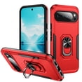 thumbnail image 1 of for Google Pixel 10 Pro XL Case, Slim Fit Military Grade Shockproof Case with 360 Rotating Ring Holder Kickstand Support Car Mount Magnetic Rugged PC Protective Phone Case,Red+Black, 1 of 7