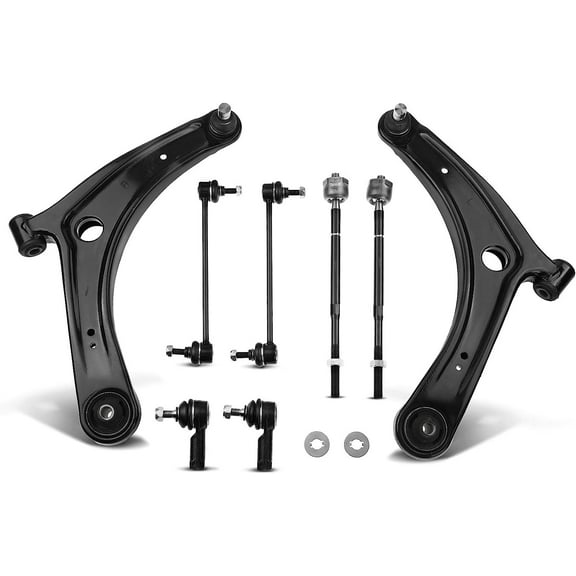 A-Premium 8Pc Front Suspension Kit Lower Control Arm Inner Outer Tie Rod End Sway Bar Link Compatible with Mitsubishi Lancer 2009-2017 Outlander 2007-2013