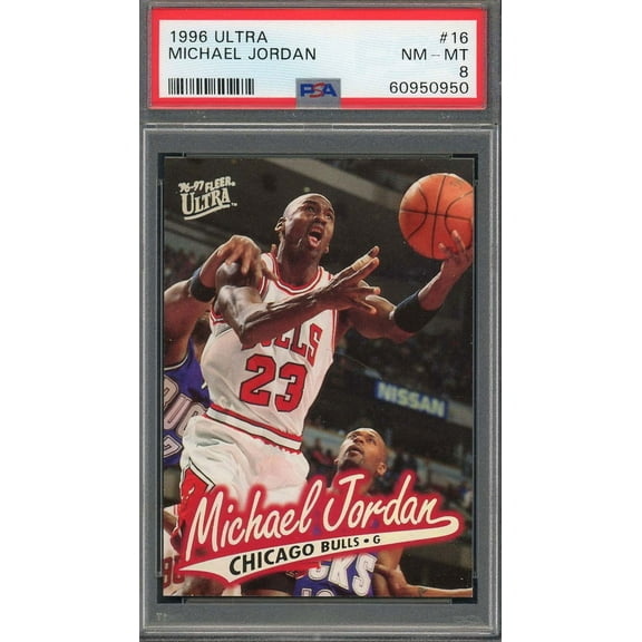 Michael Jordan 1996 Fleer Ultra Basketball Card #16 Graded PSA 8