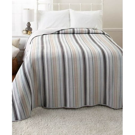Retro Stripe Queen Bedspread-Gray - Walmart.com - Walmart.com