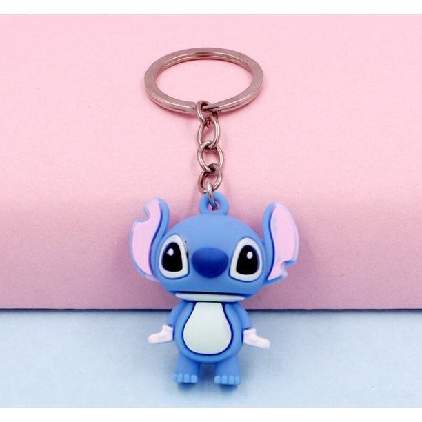 Disney-llavero de Mickey, Minnie, Pooh, oso, Stitch, Linda figura de dibujos animados, muñeca para niñas, bolso, dijes, llavero colgante de coche