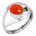 thumbnail image 1 of 925 Silver Ring For Women - Teens Orange Natural Carnelian Stone Silver Ring Size 6 August Birthstone Hand Made Silver Ring Size 6 Gift For Ladies On Anniversary 925 Gemstone Silver Jewelry, 1 of 6