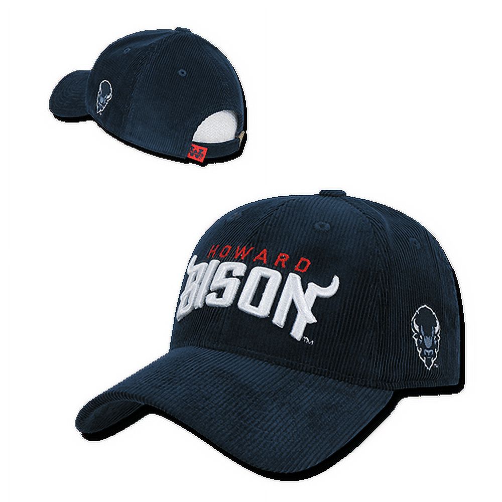 NCAA Howard University Bison Structured Corduroy Baseball Caps Hats Navy - image 2 of 2