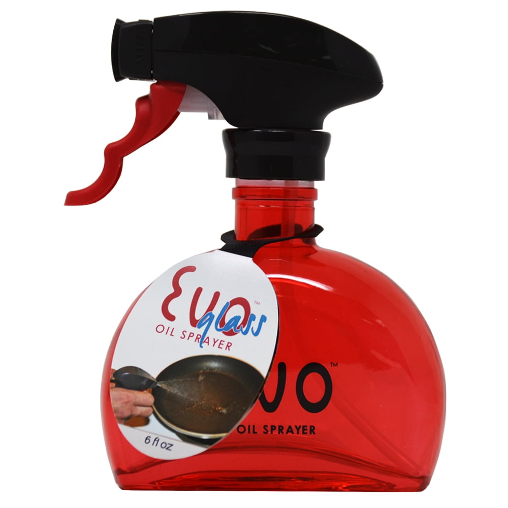 Evo Oil Sprayer Red Glass NonAerosol for Olive Oil and Cooking Oils