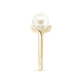 thumbnail image 3 of ANGARA Classic Freshwater Cultured Pearl Bypass Ring in 14K Yellow Gold for Women | June Birthstone, Birthday, Anniversary, Jewelry Gift for Women | Pearl Ring, 3 of 8