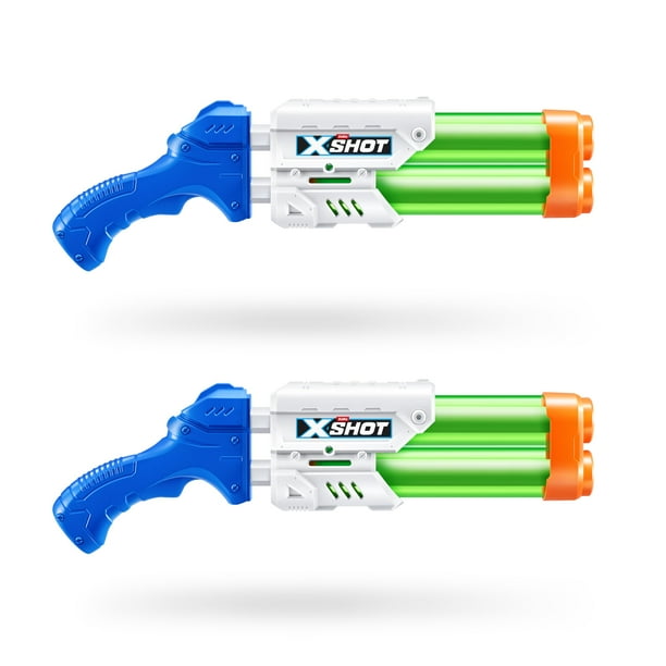 Paquete de 2 lanzadores de agua XSHOT Small Dual Stream de ZURU Dual Play, lanzador de doble flujo, juguete acuático para niños, adolescentes y adultos