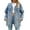 Blue, variant on Women Mid Long Denim Jacket Women's Fashion Color Lapel Look Slimmer Sleeve Denim Jacket Blue XXL