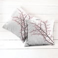 thumbnail image 2 of Ambesonne Flower Throw Pillow Cover 2 Pack, Cherry Branch Floral, 24", Pink Black, 2 of 6