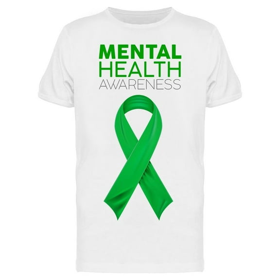 Mental Health Green Ribbon T-Shirt Men -Image by Shutterstock, Male x-Large