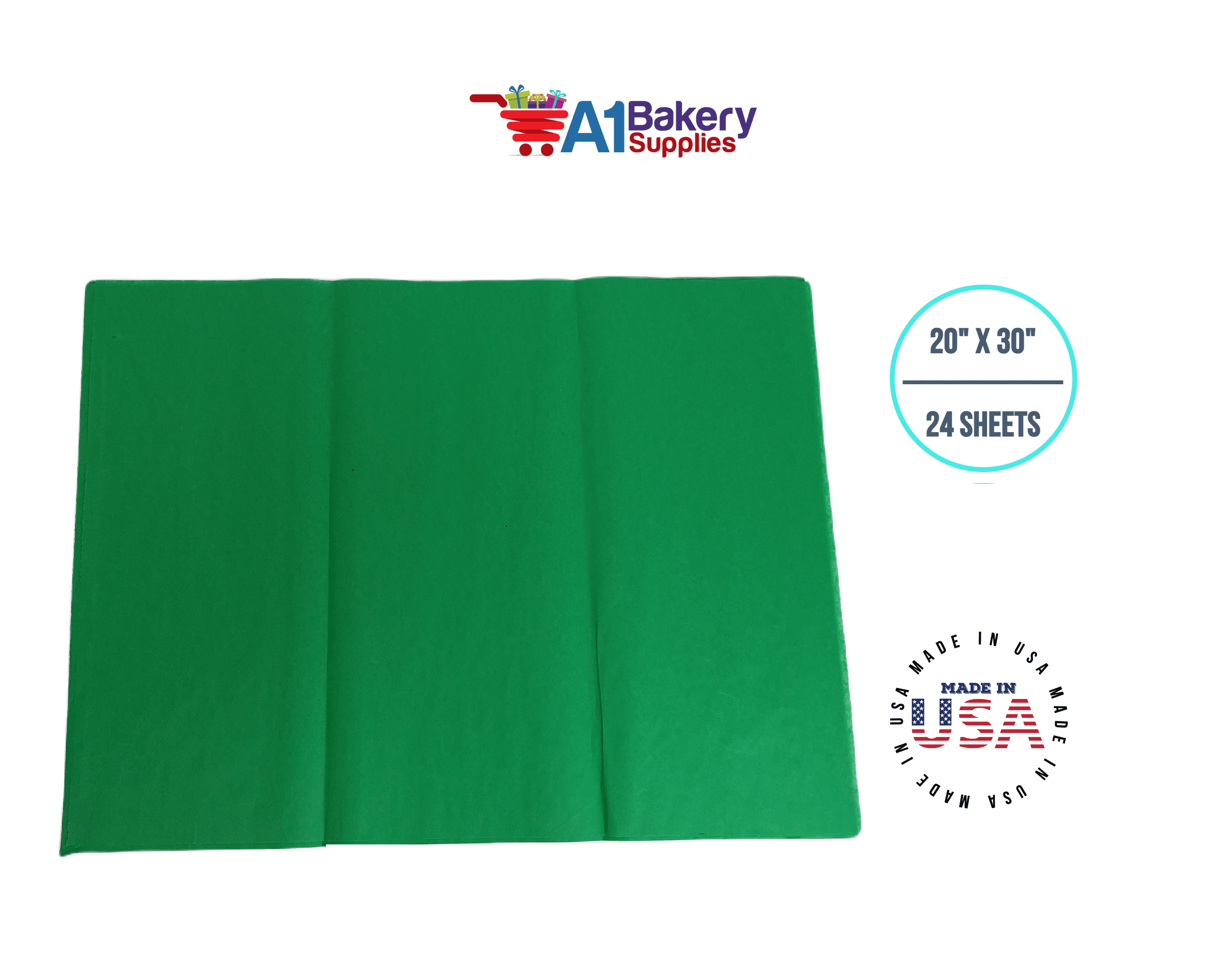20 x 30 Kelly Green Gift Grade Tissue Paper - 480 Sheets Per Case