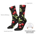 thumbnail image 4 of Hirioo Sweet Red Cherry Pattern Adult Middle Tube Socks Breathable Sock Non-Pilling,Contrasting Color Design, 4 of 6