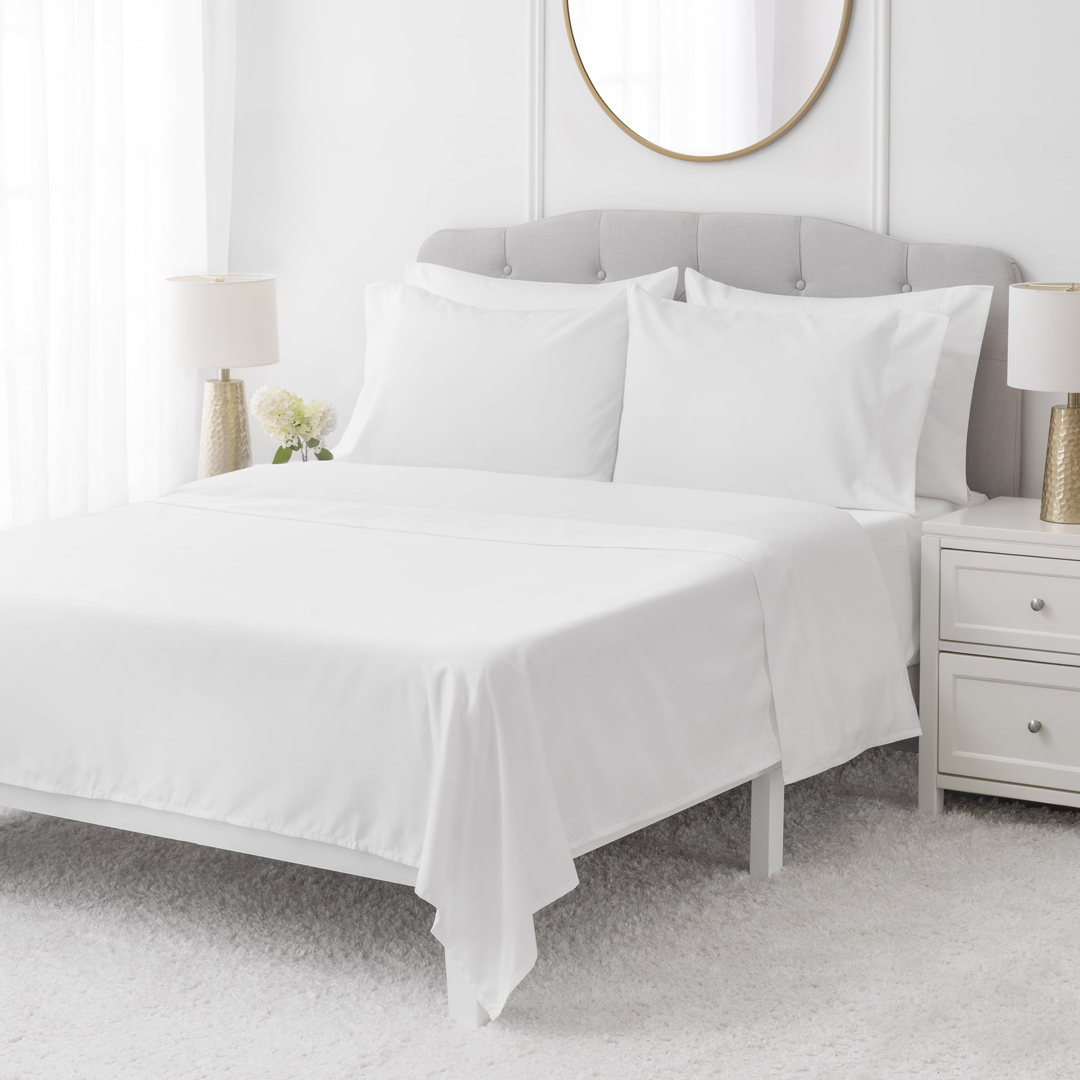 Hotel Style 1000 Thread Count Arctic White Egyptian Cotton Luxury Bed Sheet Set, King